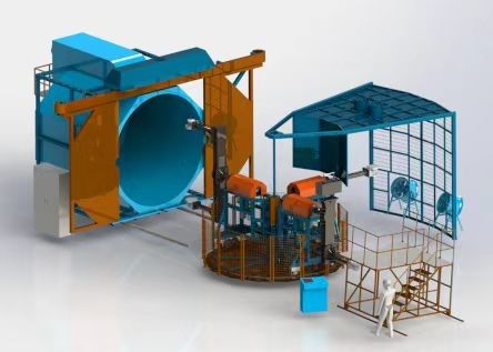 kupować Three Arm Tower Rotomolding Equipment Automatic PLC Controlled Rotary Plastic Forming produkcja online